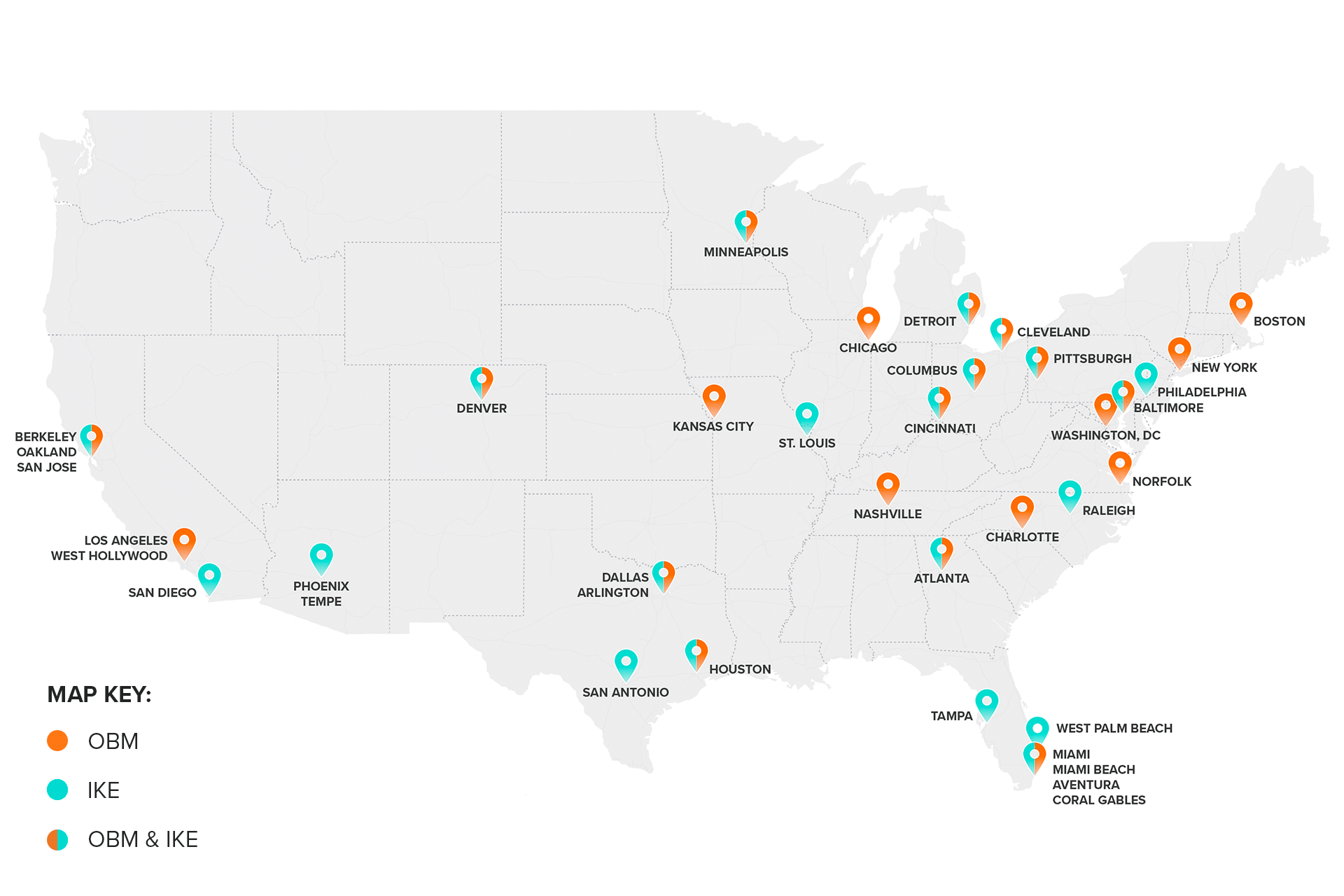 OBM and IKE markets map